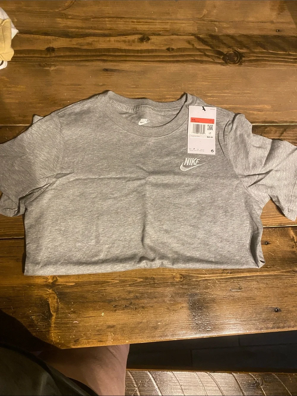 Nike Kids Gray T-Shirt with White Nike Swoosh